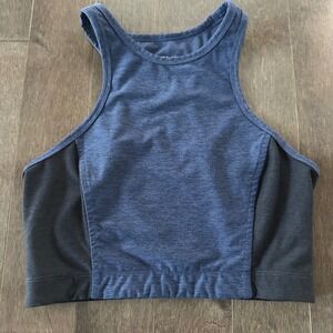 Outdoor Voices Womens Razor Back Sports Bra Crop Top Athletic Blue Black S